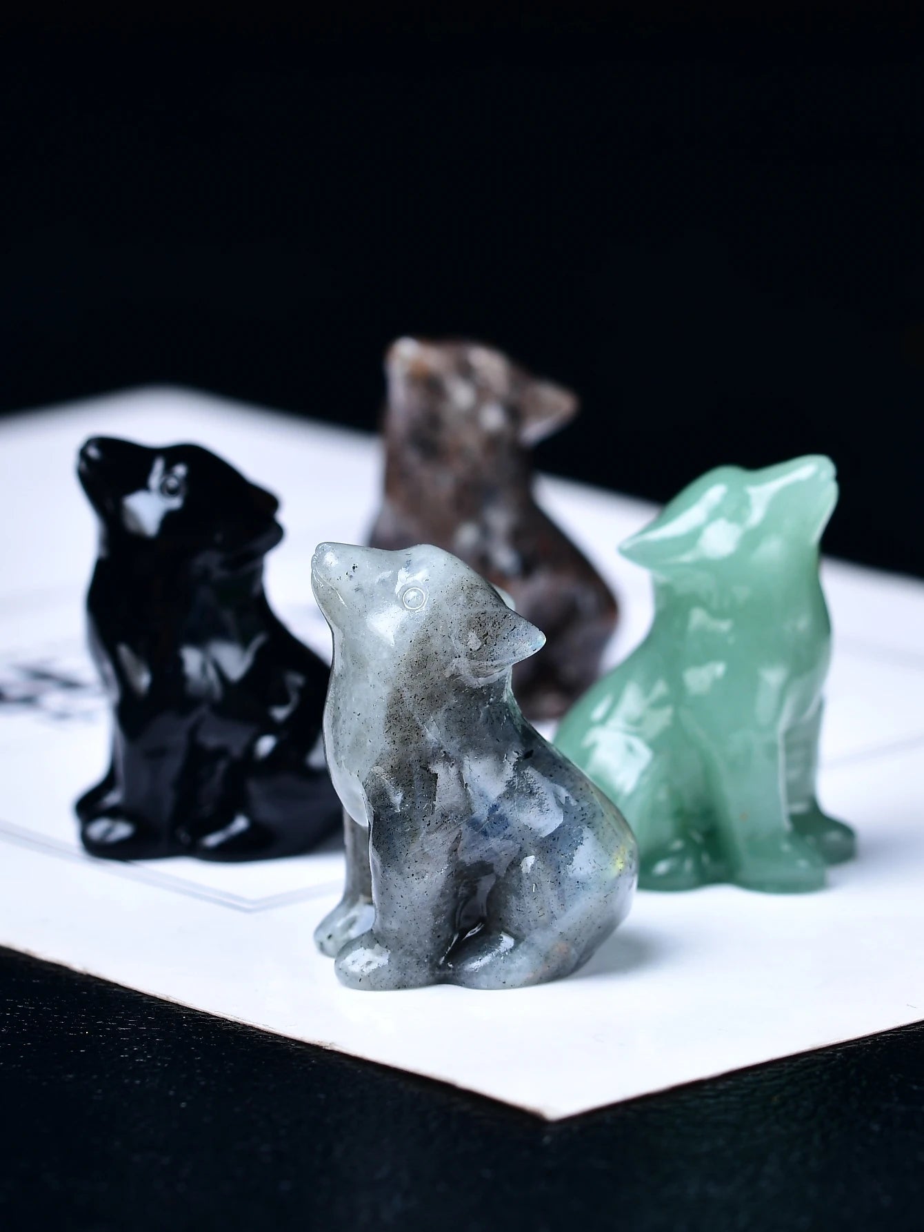 Natural Crystal Carved Wolf, a Perfect Choice for Home Decoration as a Crystal Gift Ornament, a Great Option for Healing Crystal