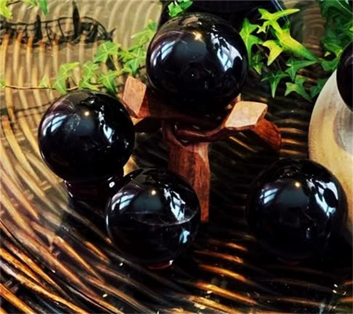 Black Obsidian Sphere Back Obsidian Sphere Ball for Fengshui Meditation Crystal Healing, Divination Sphere, Home Decoration