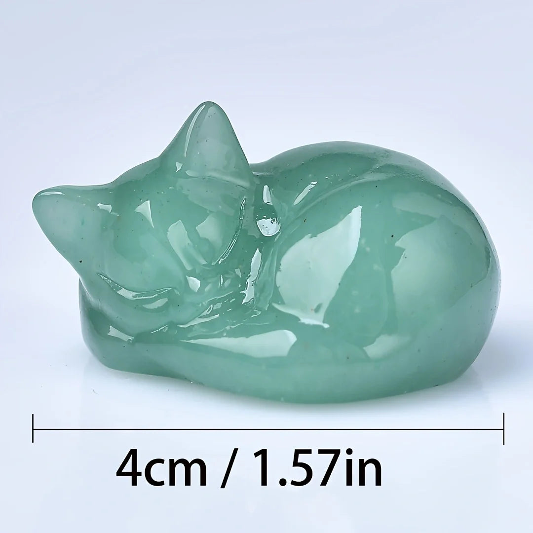 Natural Crystal Carved Cat, a Perfect Choice for Home Decoration as a Crystal Gift Ornament, a Great Option for Healing Crystals