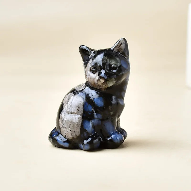 Natural Crystal Carved Cat, a Perfect Choice for Home Decoration as a Crystal Gift Ornament, a Great Option for Healing Crystals