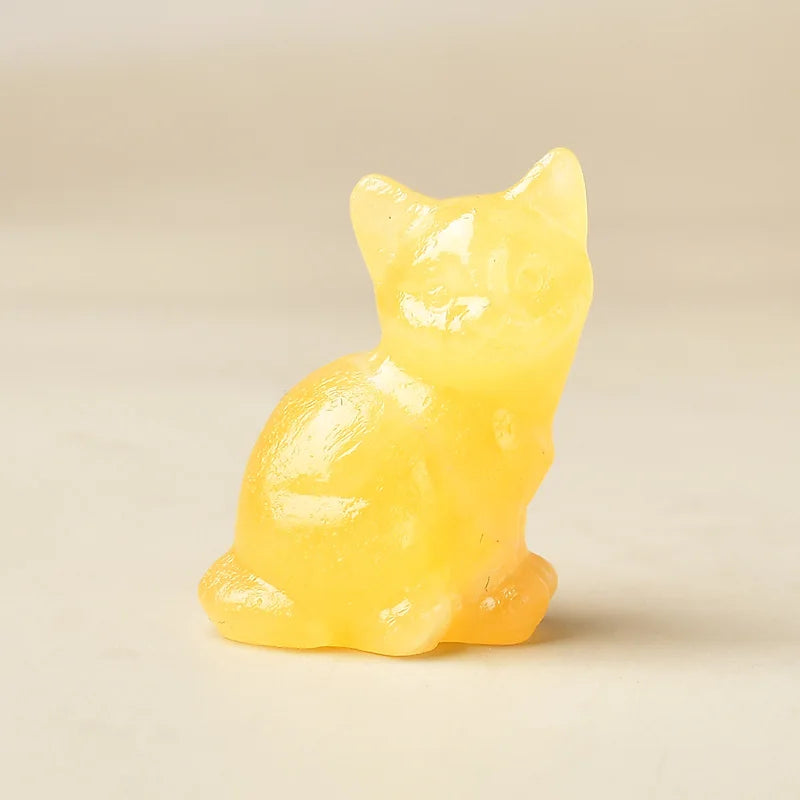 Natural Crystal Carved Cat, a Perfect Choice for Home Decoration as a Crystal Gift Ornament, a Great Option for Healing Crystals