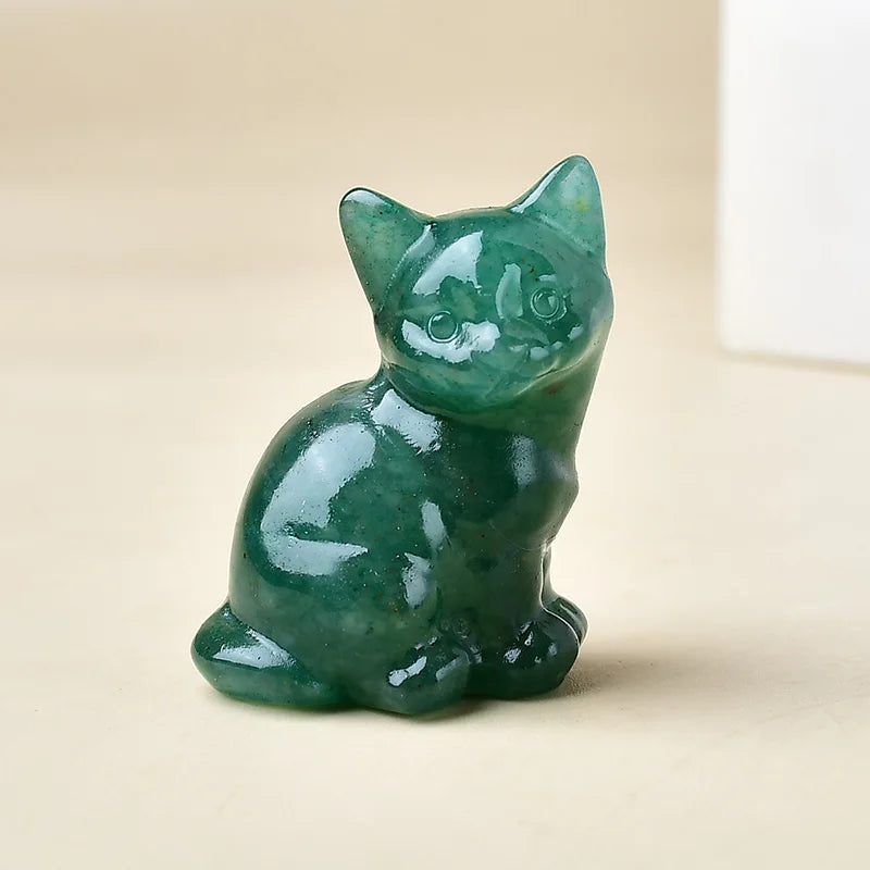 Natural Crystal Carved Cat, a Perfect Choice for Home Decoration as a Crystal Gift Ornament, a Great Option for Healing Crystals