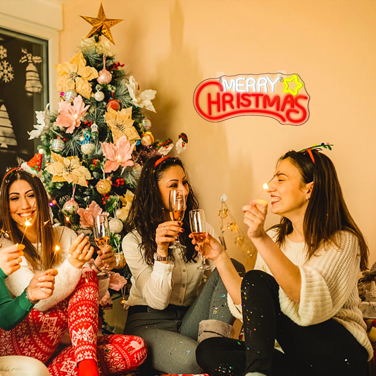 Merry Christmas Neon Sign Led Neon Light Christmas Decoration Indoor for Bedroom Party Bar Christmas Decorations Art Wall Decor