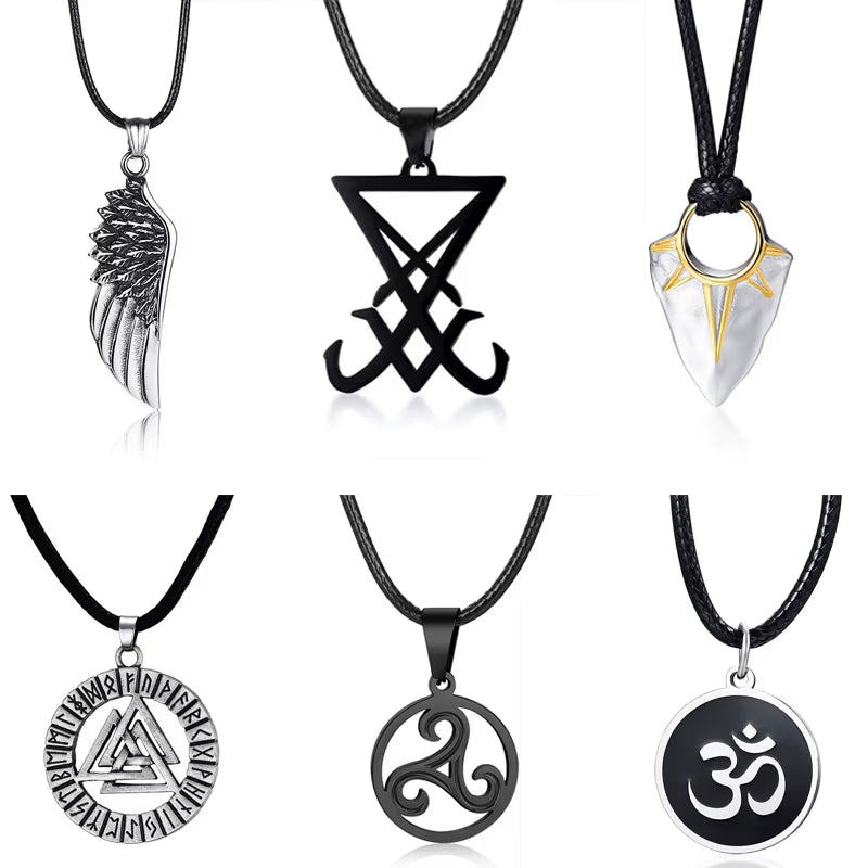 Men'S OM Necklace round Ohm Pendant Adjustable Yoga Spiritual Jewelry
