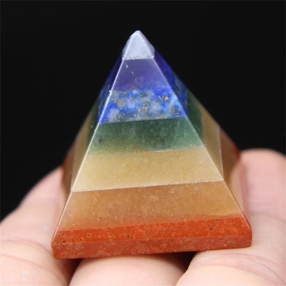 7 Chakra Multi-Stone Reiki Pyramid Healing Spiritual Gemstones Energy Generator Gifts