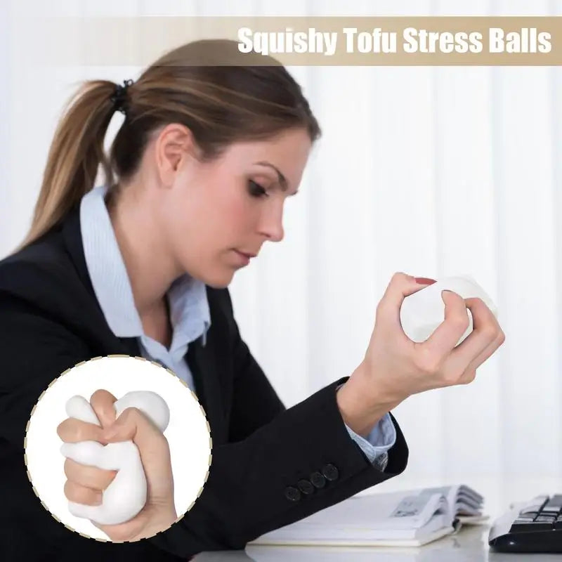 Sensory Stress Balls Soft Sensory Ball Stress Toy Slowly Rising Squeeze Balls Tofu Shape Stress Relief Toy Party Favors for Kids