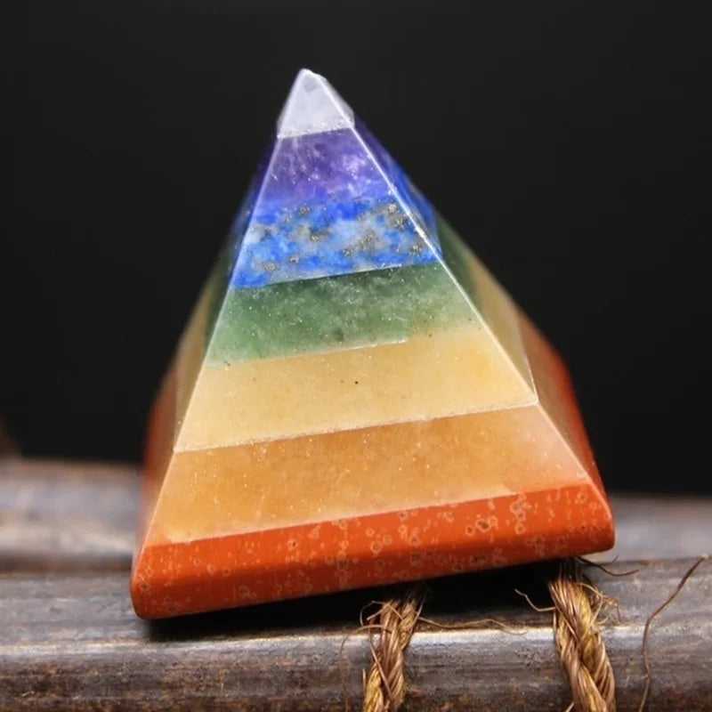 7 Chakra Multi-Stone Reiki Pyramid Healing Spiritual Gemstones Energy Generator Gifts