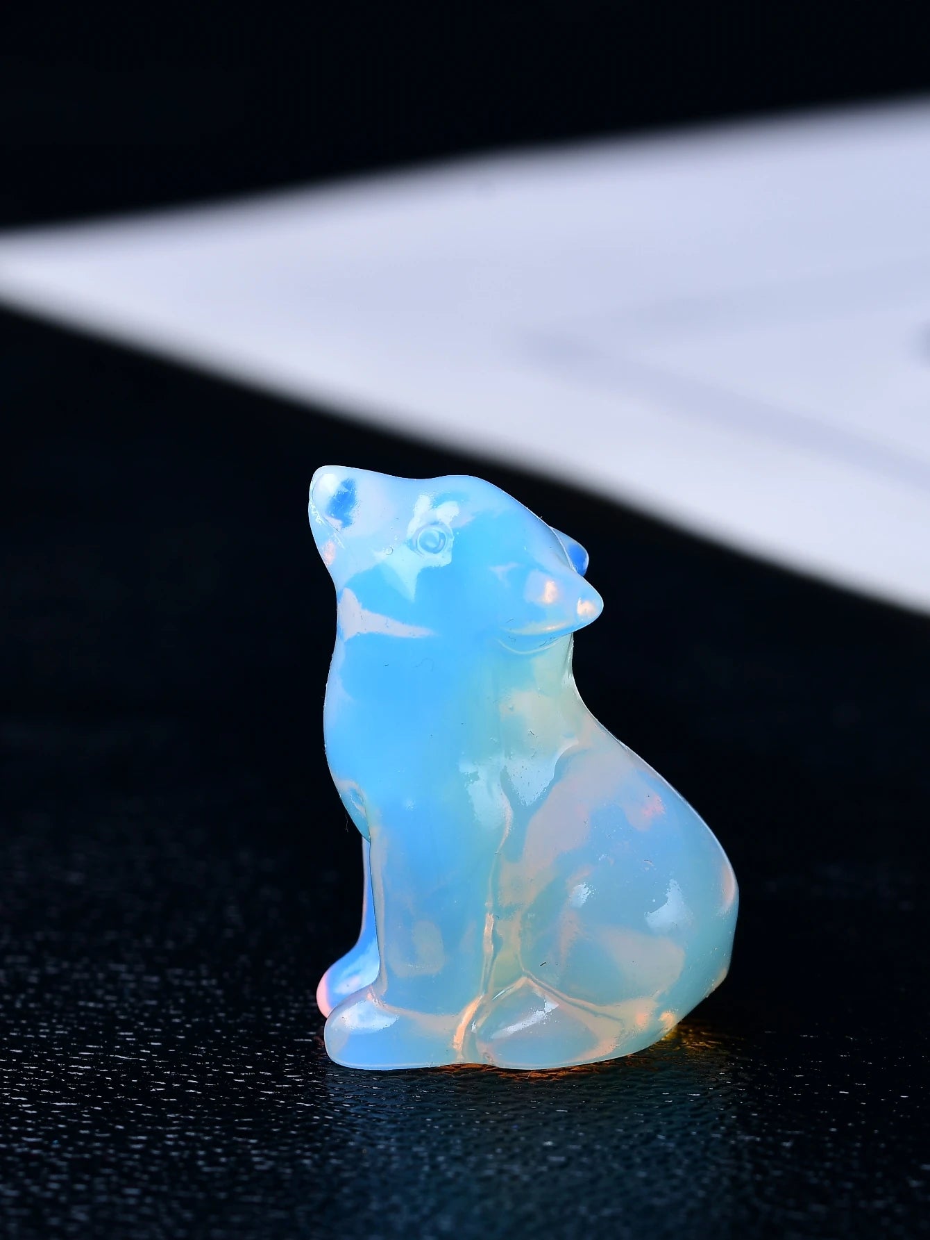 Natural Crystal Carved Wolf, a Perfect Choice for Home Decoration as a Crystal Gift Ornament, a Great Option for Healing Crystal