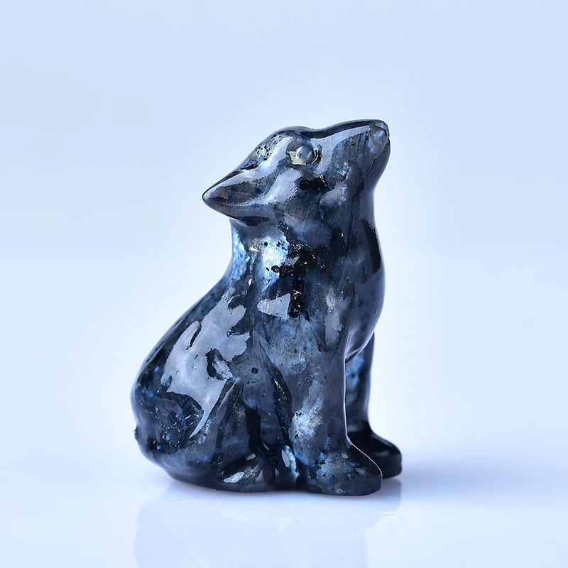 Natural Crystal Carved Wolf, a Perfect Choice for Home Decoration as a Crystal Gift Ornament, a Great Option for Healing Crystal