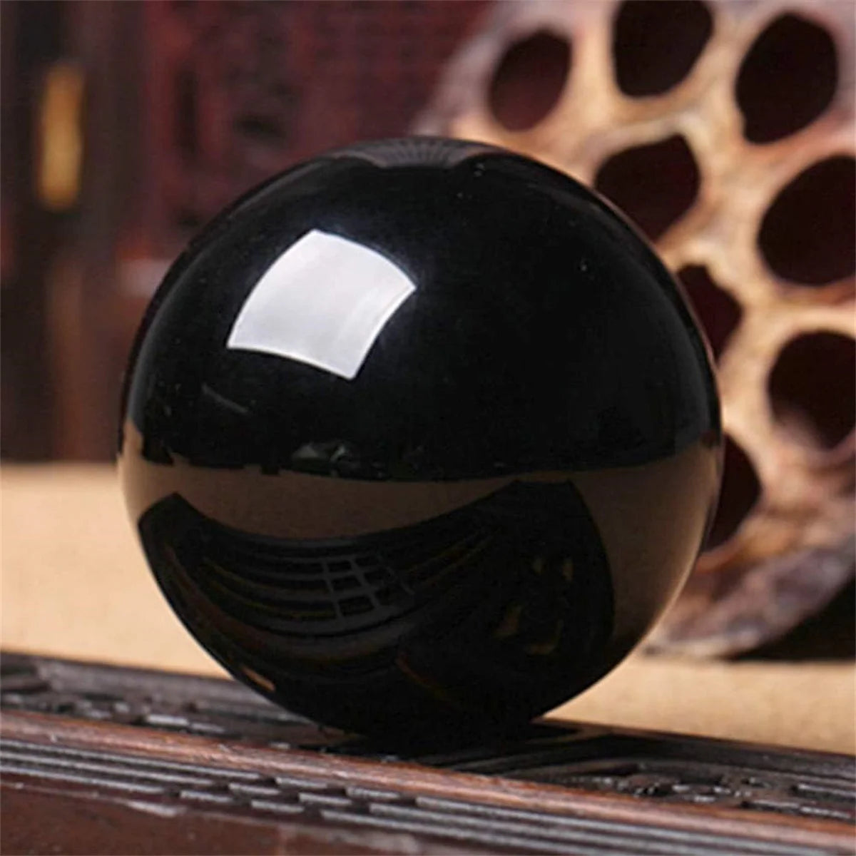 Black Obsidian Sphere Back Obsidian Sphere Ball for Fengshui Meditation Crystal Healing, Divination Sphere, Home Decoration
