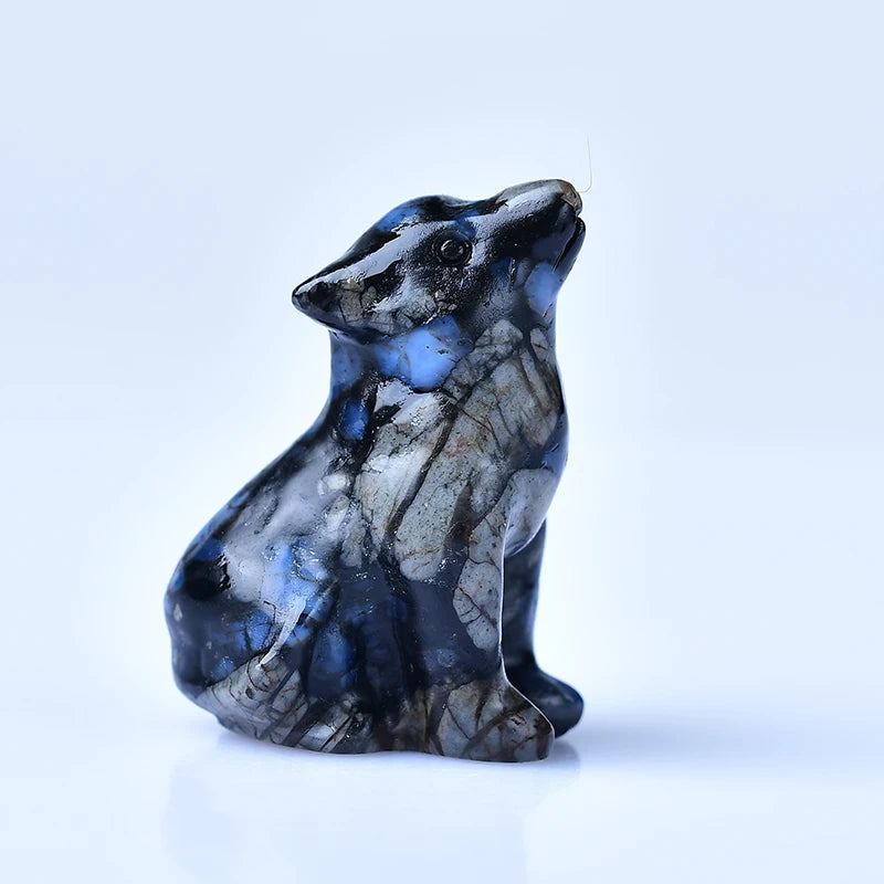 Natural Crystal Carved Wolf, a Perfect Choice for Home Decoration as a Crystal Gift Ornament, a Great Option for Healing Crystal