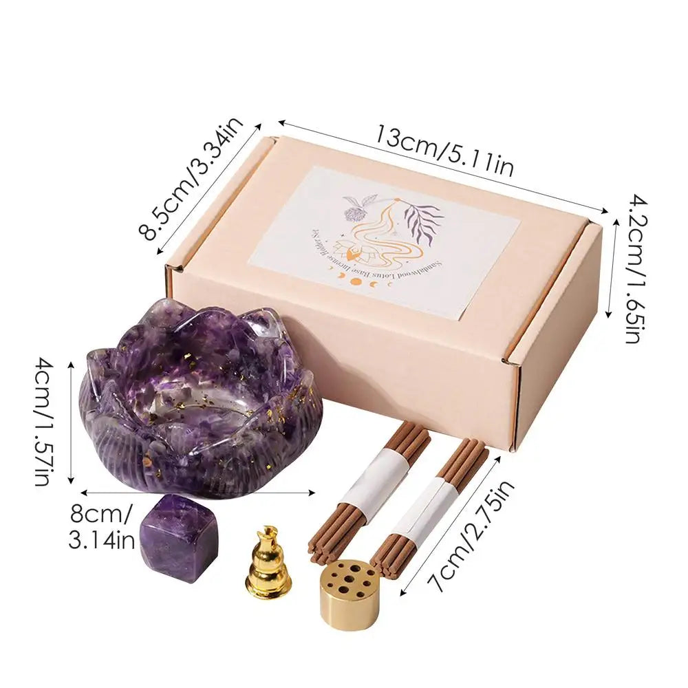 Crystal Incense Holder for Sticks Flower Incense Tray Ash Catcher Natural Handmade Incense Burner Ash Tray for Yoga Spa Room