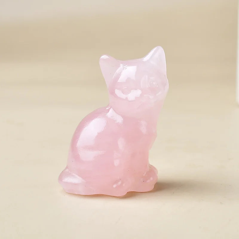 Natural Crystal Carved Cat, a Perfect Choice for Home Decoration as a Crystal Gift Ornament, a Great Option for Healing Crystals