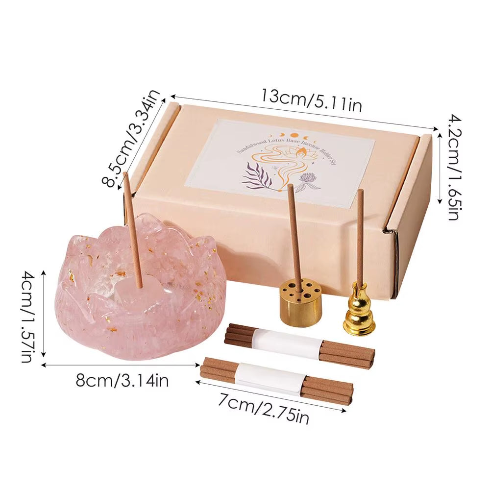 Crystal Incense Holder for Sticks Flower Incense Tray Ash Catcher Natural Handmade Incense Burner Ash Tray for Yoga Spa Room