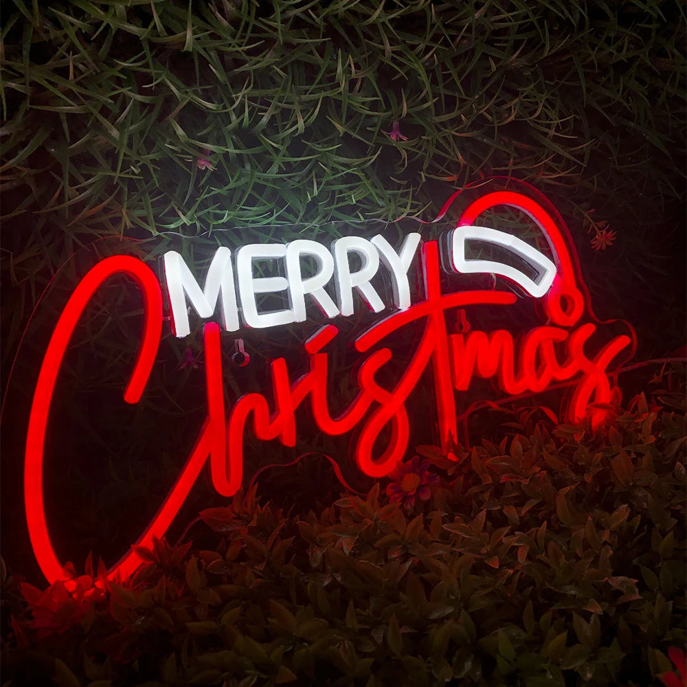 Merry Christmas Neon Sign Led Neon Light Christmas Decoration Indoor for Bedroom Party Bar Christmas Decorations Art Wall Decor